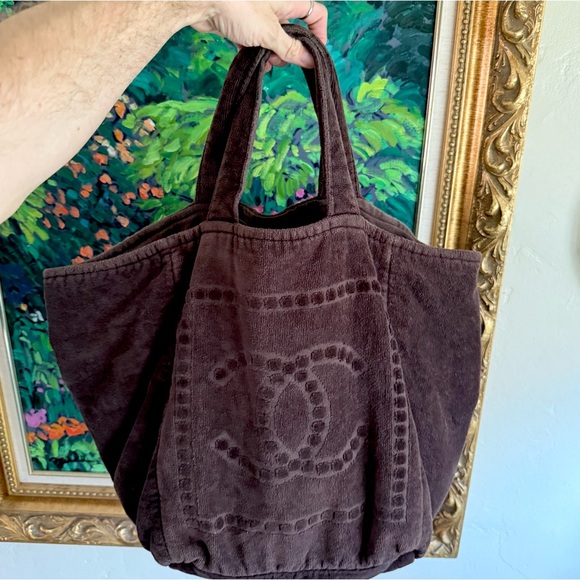 Chanel Spring 2009 terrycloth logo tote - Picture 1 of 14
